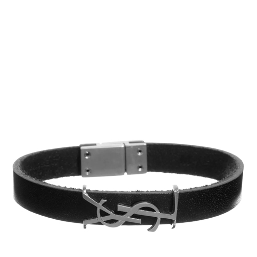 Saint Laurent Armband Cassandre Leather Bracelet Black