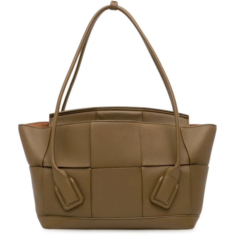 Bottega Veneta Shopper Medium Grained Calfskin Maxi Intrecciato Arco Bag braun