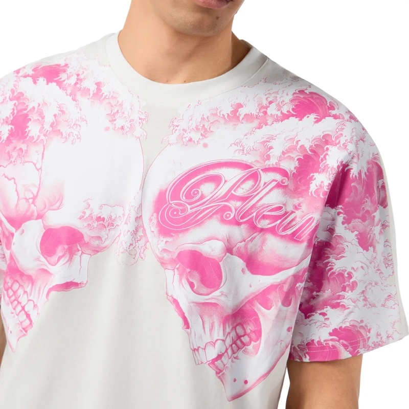 Philipp Plein T-Shirt Round Neck T-Shirt Ceramic Skulls weiss(Image 2)