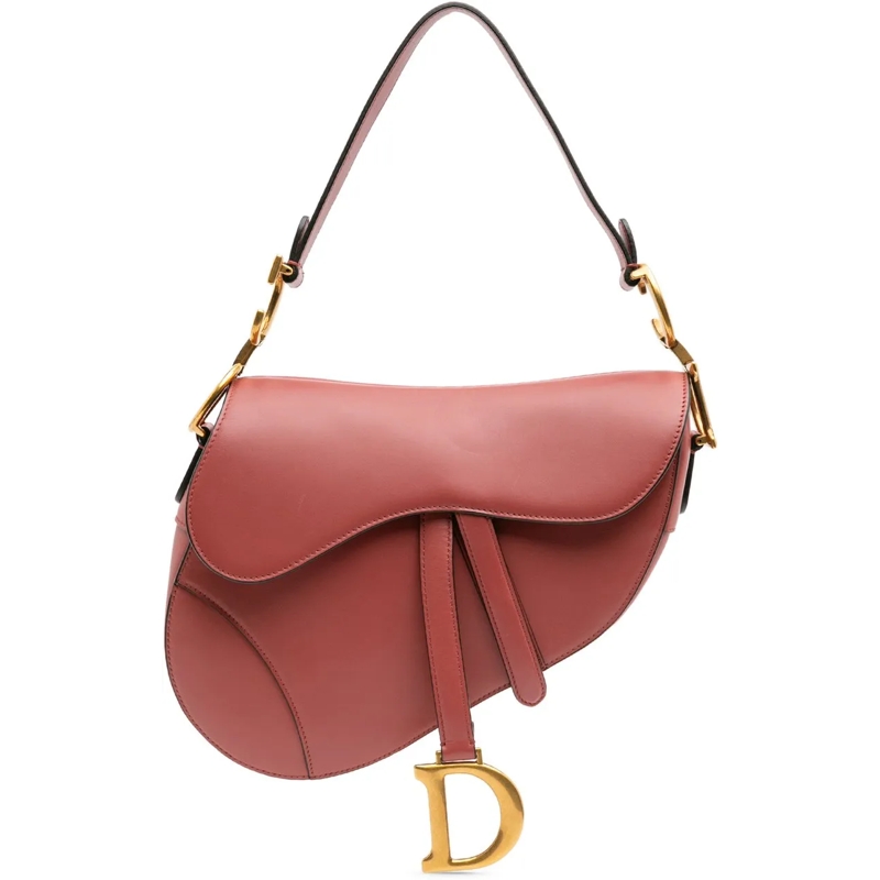 Christian Dior Schultertasche Smooth Calfskin Saddle Bag rot