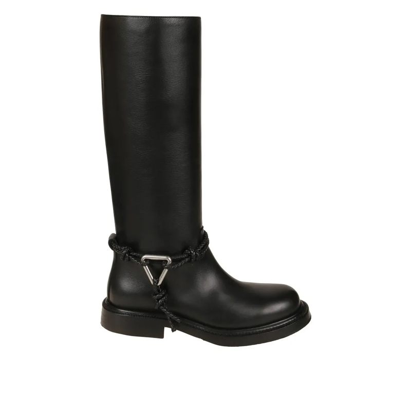Bottega Veneta Stiefel Minimalist Black Boots With Rounded Toe Black