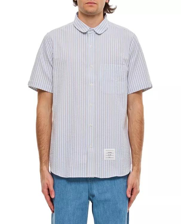 Thom Browne - Round Collar Cotton Shirt - Größe 2 - blue