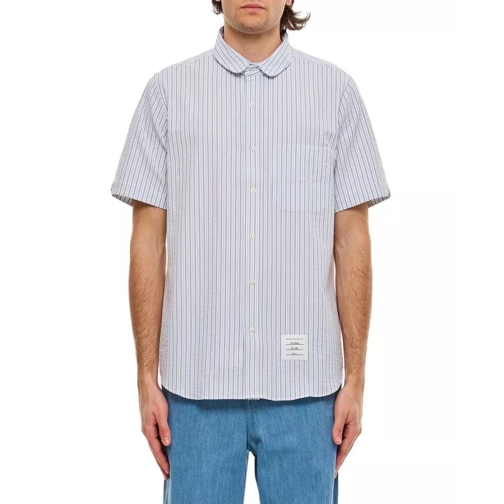 Thom Browne Round Collar Cotton Shirt Blue 
