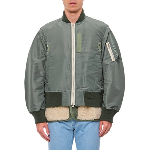 Sacai Bomber Nylon Jacket Green Vestes de bombardier