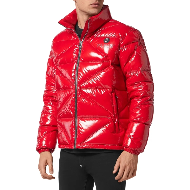 Philipp Plein Lederjacke Jacke Hexagon rot(Image 3)