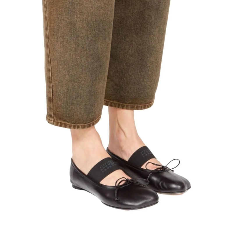 MM6 Maison Margiela Ballerinas Leather Ballerina Black(Image 2)