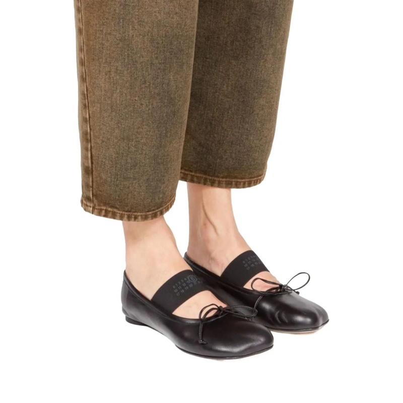 MM6 Maison Margiela Balletschoenen Leather Ballerina Black(Image 3)