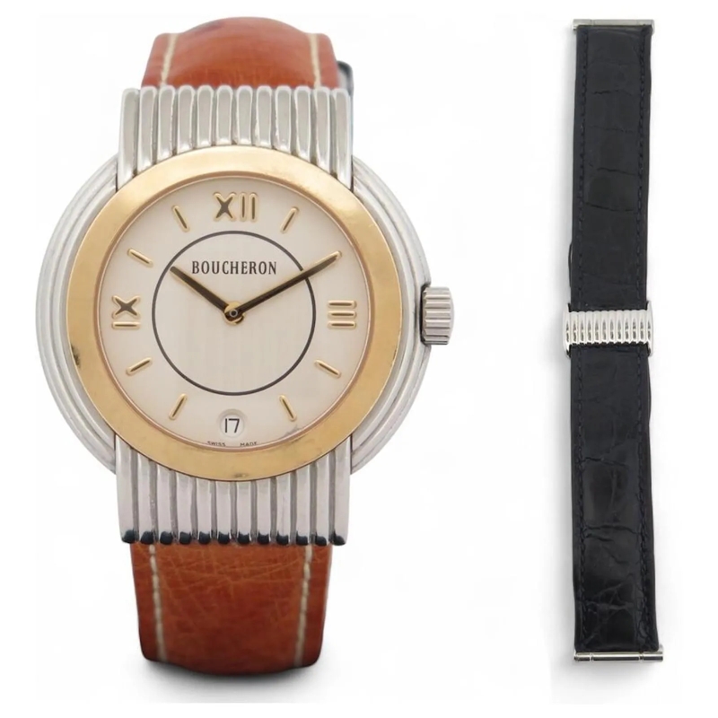 Boucheron Montre automatique BOUCHERON SOLIS UHR AUS 18K GOLD UND STAHL MIT STR gold
