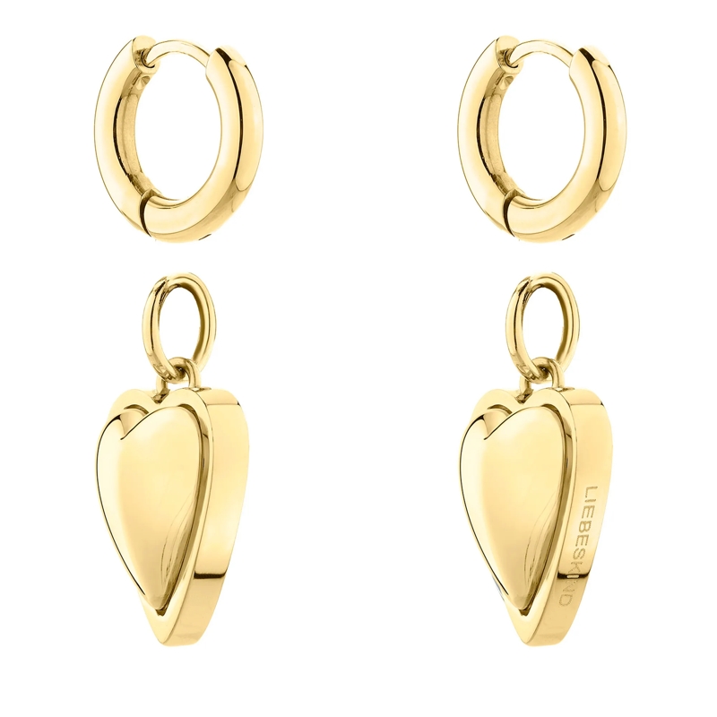 Liebeskind Berlin Ohrstecker Edelstahl Metal Heart gold(Image 3)