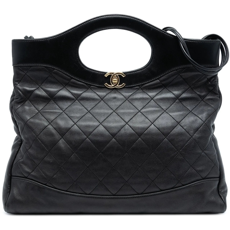 Chanel Sac à bandoulière Large Quilted Lambskin 31 Shopping Bag schwarz