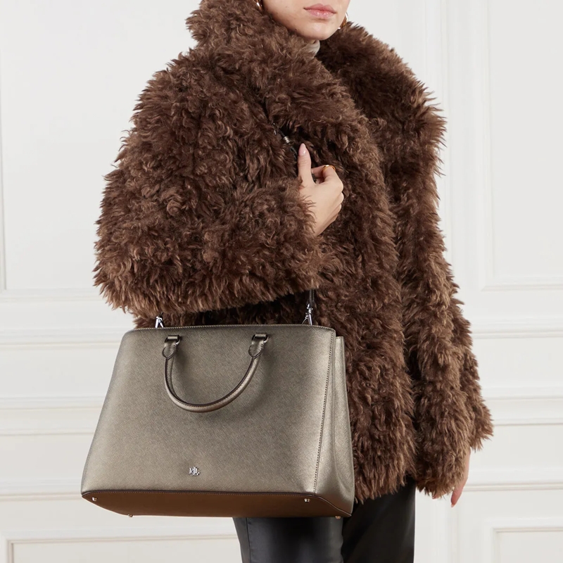 Lauren Ralph Lauren Tote Hanna 37 Satchel Large Pewter(Image 2)