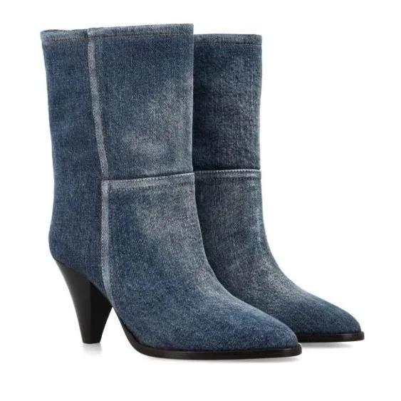 Isabel Marant Stiefel - Washed Denim Boots - Gr. 37 (EU) - in Blau - für Damen