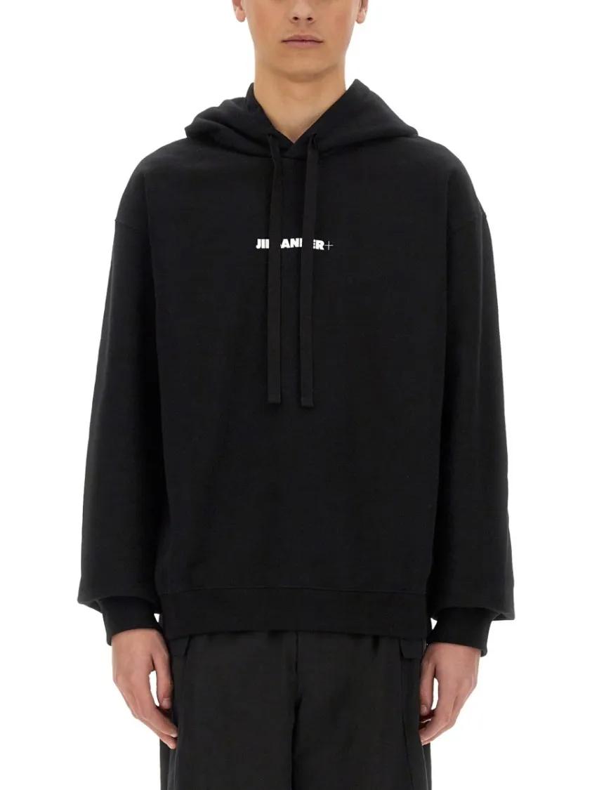 Thumbnail - Jil Sander - Relaxed Fit Black Hoodie With Spacious Hood - Größe L - schwarz