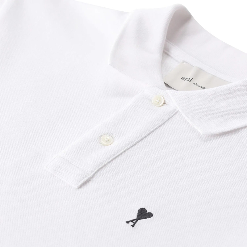 AMI Paris Polohemd Poloshirt mit Logo weiß(Image 4)