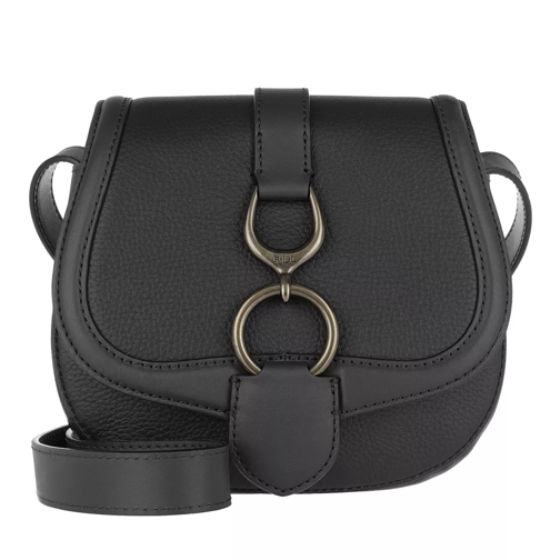 Lauren Ralph Lauren Barrington Crossbody Bag Pebbled Leather Black Crossbody Bag