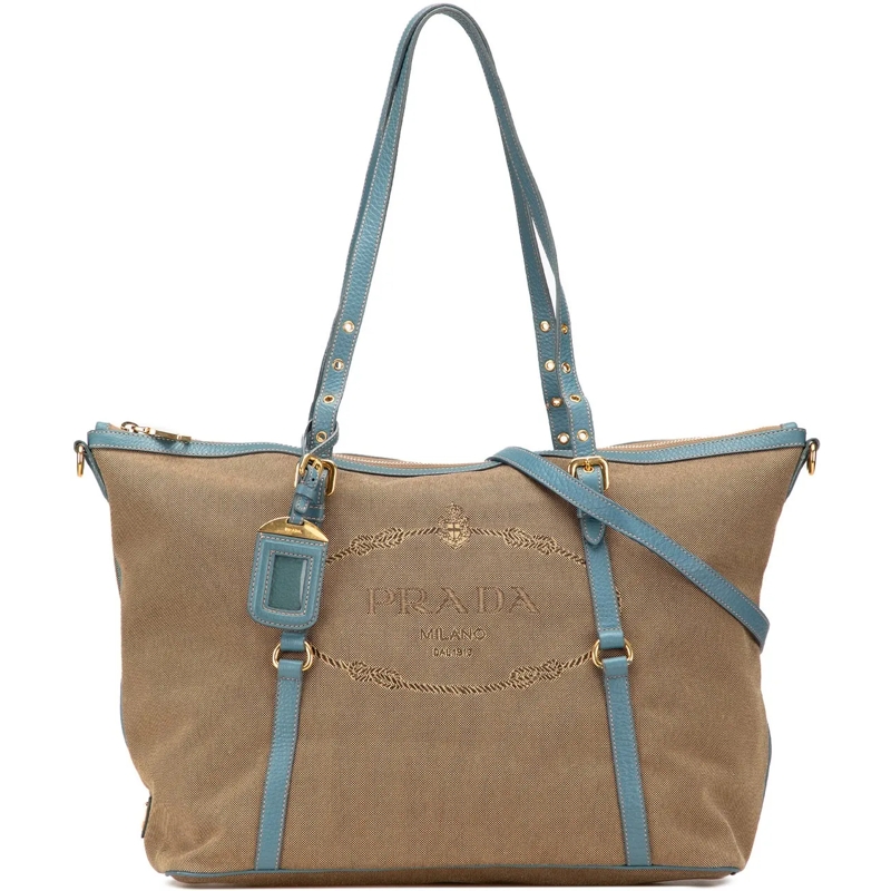 Prada Sac à bandoulière Canvas Canapa Logo Satchel braun