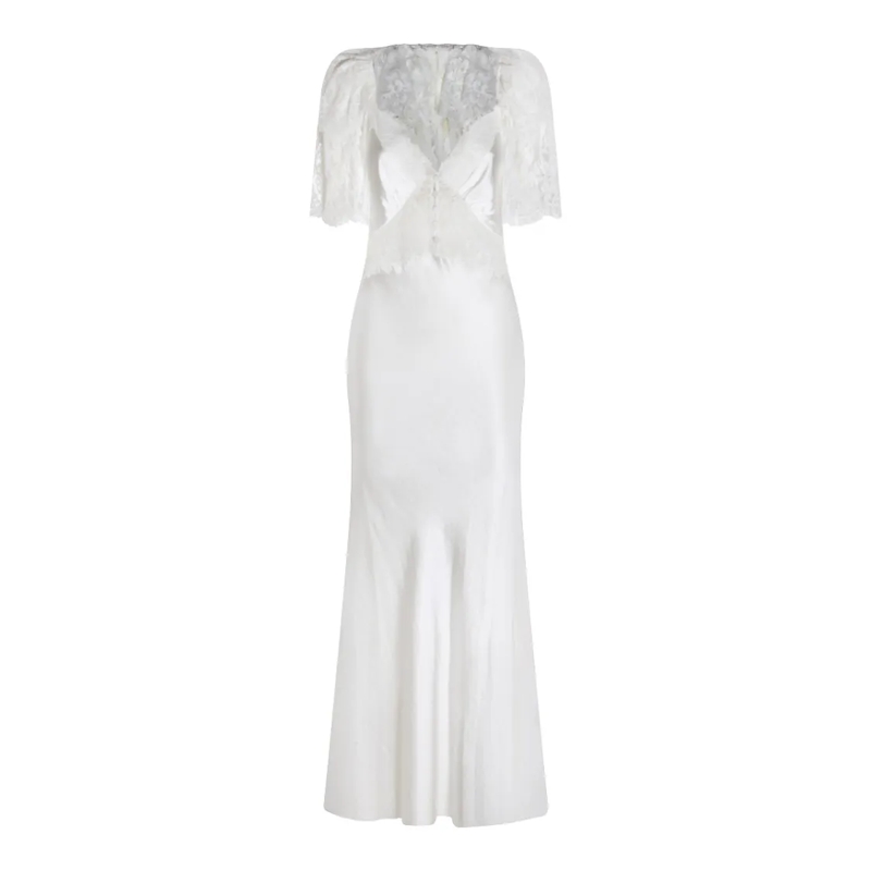 Self Portrait  White Lace Maxi Dress White