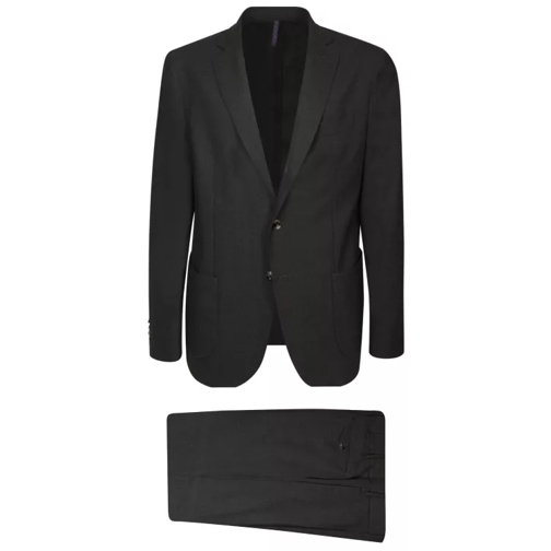 Dell'oglio Black Wool-Blend Suit Black 