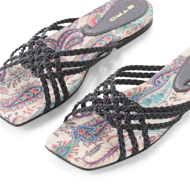 Etro Veterschoenen Sandalen aus Leder schwarz(Image 4)