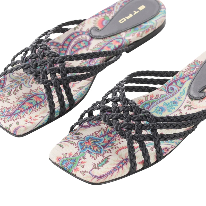Etro Veterschoenen Sandalen aus Leder schwarz(Image 4)