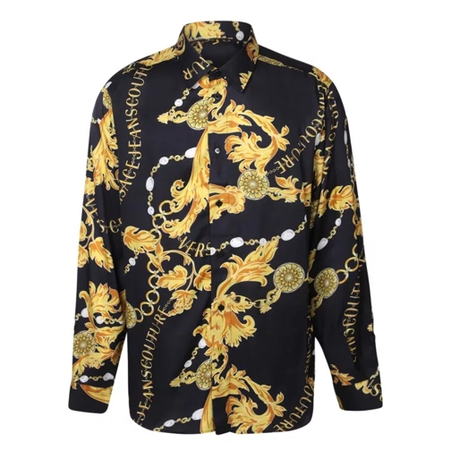 Versace Jeans Couture Chain Print Black/ Gold Shirt Gold 