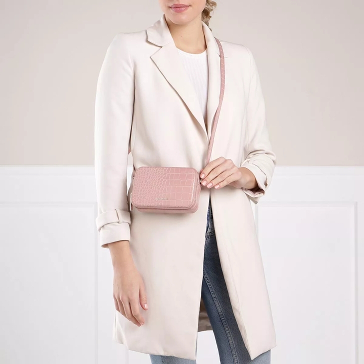 Ted Baker Stina Leather Cross Body Bag, Mid Pink at John Lewis & Partners