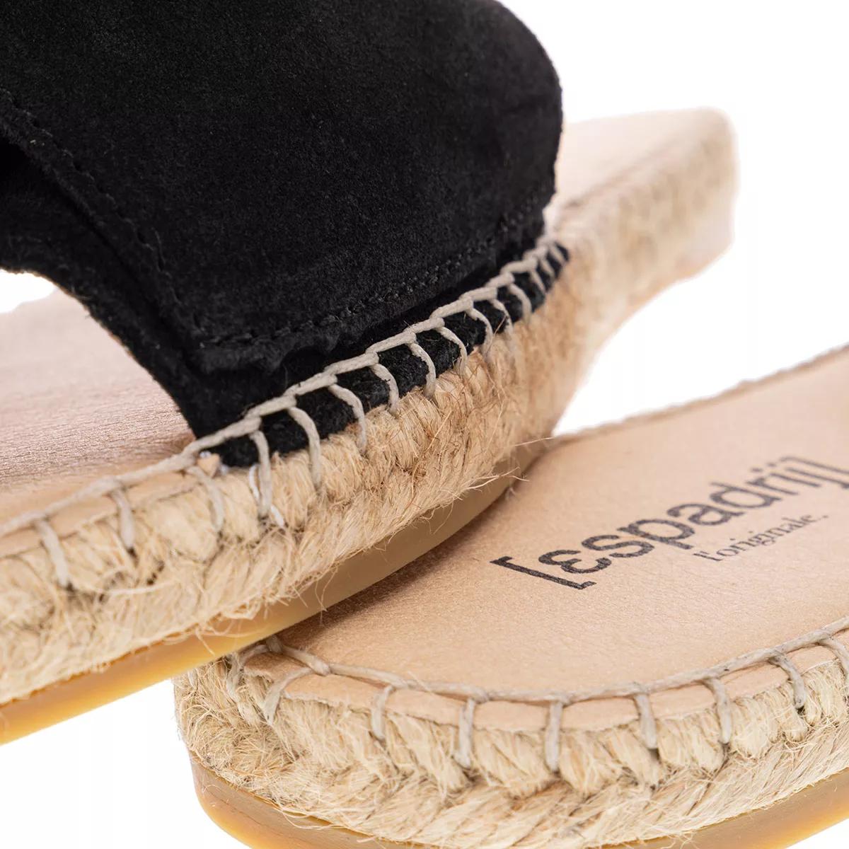 espadrij l’originale slippers & mules, plage boucle velour en noir - pour dames