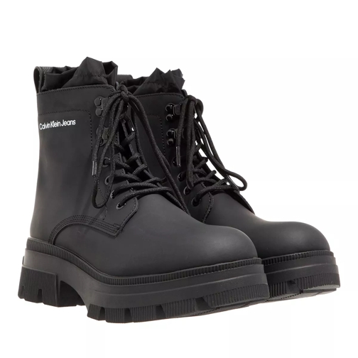 Calvin Klein Chunky Combat Laceup Hiking Black Lace up Boots