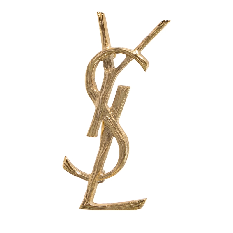 Saint Laurent Pendentif Cassandre Brooch Light Gold