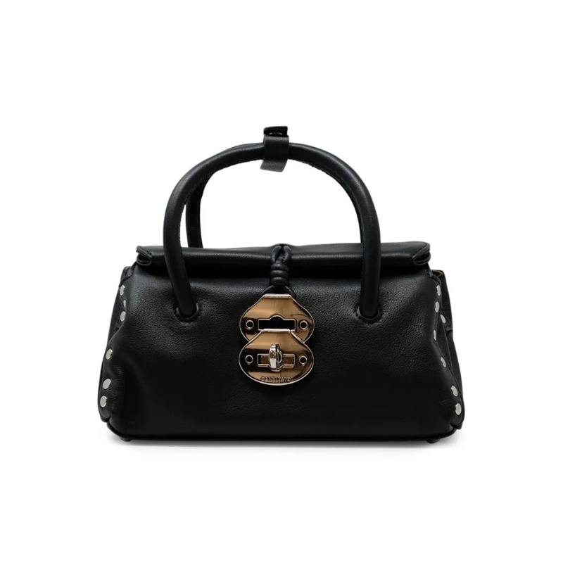 Zanellato Sac à bandoulière Structured Black Lavagna Leather Dotta Saeta Baby  Black