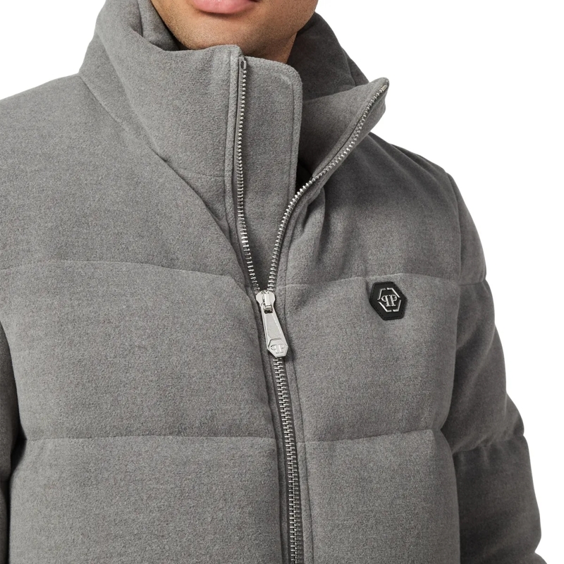 Philipp Plein Lederjacke Jacke grau(Image 5)