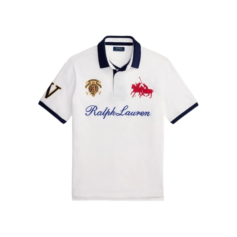Polo Ralph Lauren Polohemd Classic Short-Sleeve Polo With Navy Accents White
