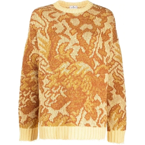 Etro Sweatshirts Etro Jacquard Wool Sweater gelb