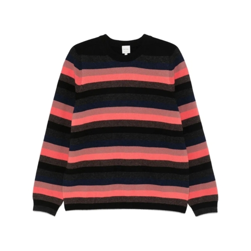 Paul Smith Pullover Black/Multicolour Lambs Wool Sweater Multicolor