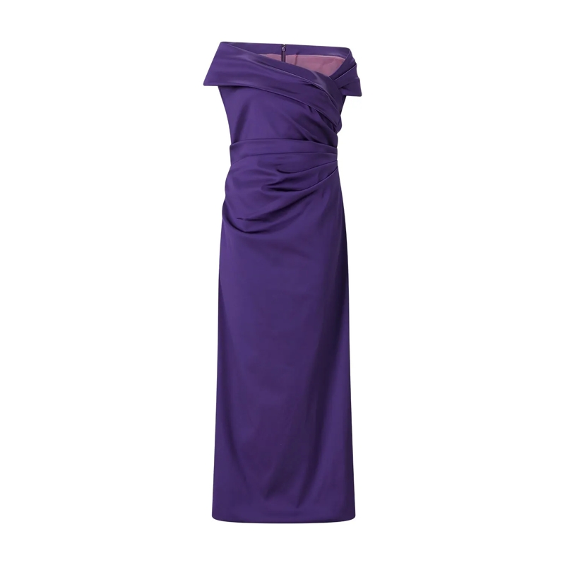Talbot Runhof Maxikleid Drapiertes Abendkleid lila