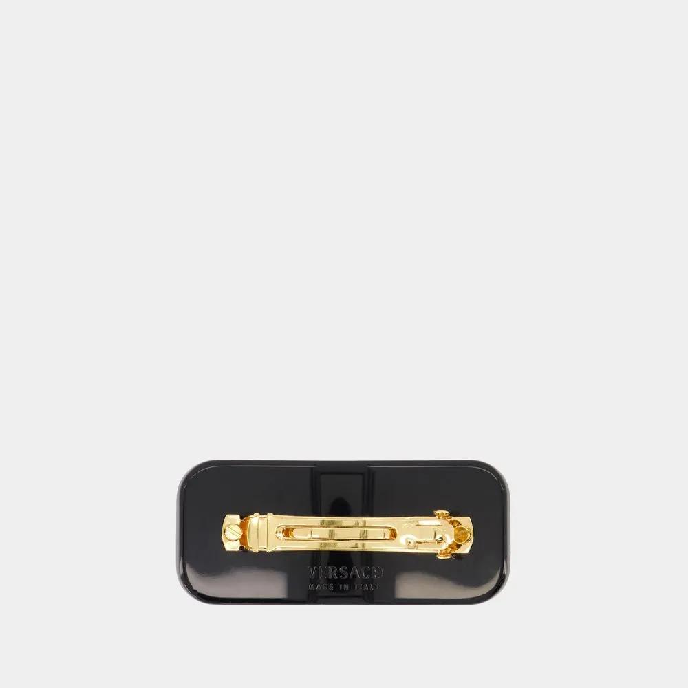 ヘアアクセサリー Versace Black Pvc Hair Clip With Sparkling Embellishments Versace Black Pvc Hair Clip With Sparkling Embellishments