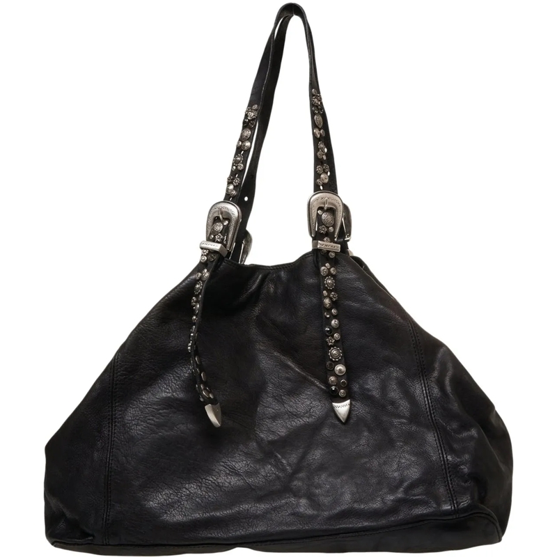 Campomaggi Tote Leather handbag with stud details schwarz