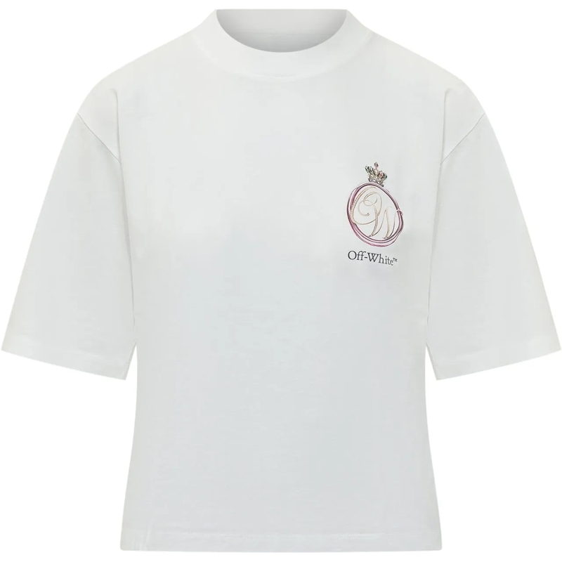 Off-White T-shirt T-shirt Boxy Royal Crown weiß