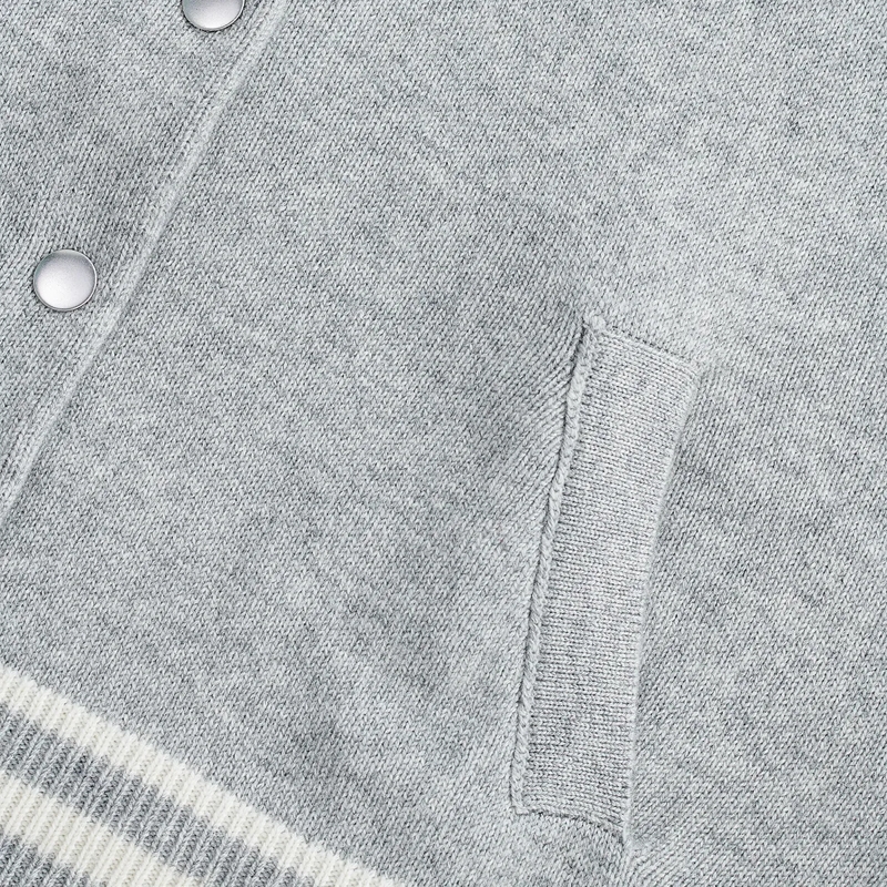 True Religion Strickjacke Strick Bomber-Jacke CHUNKY- Strick Bomberjacke- grau(Image 5)