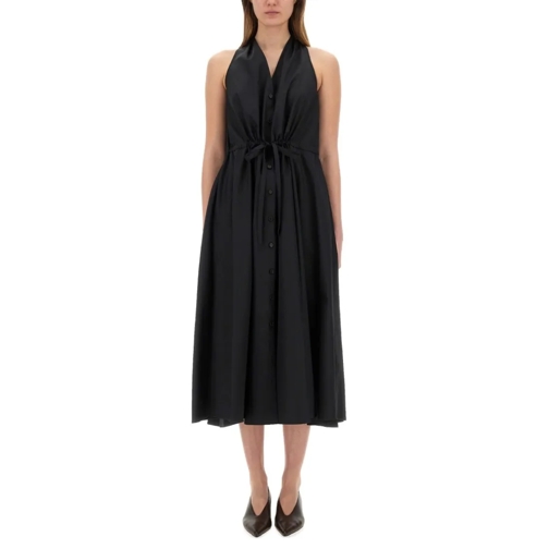 Aspesi Midi-Kleider Sleeveless Black Poplin Midi Dress Black