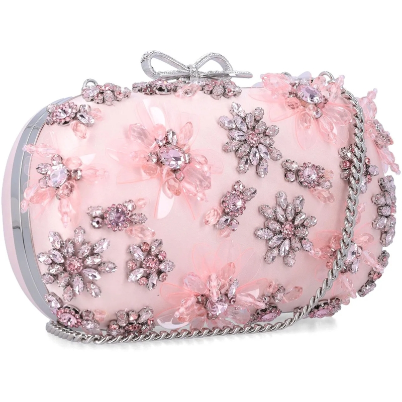 Self Portrait Clutch Floral Crystal Clutch Rosa rose(Image 2)