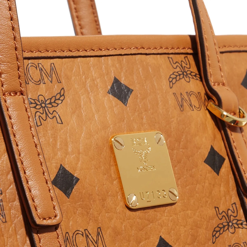 MCM Tote Mcm Toni Vi Shopper Mni Co Cognac(Image 5)