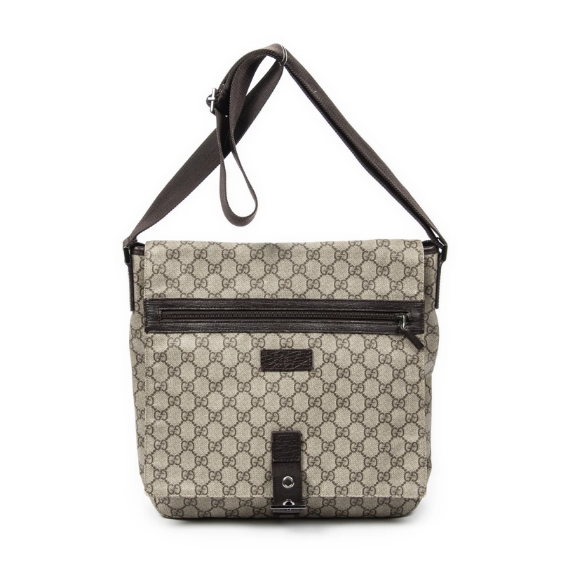 Gucci Crossbody Bag Buckle Flap Messenger braun