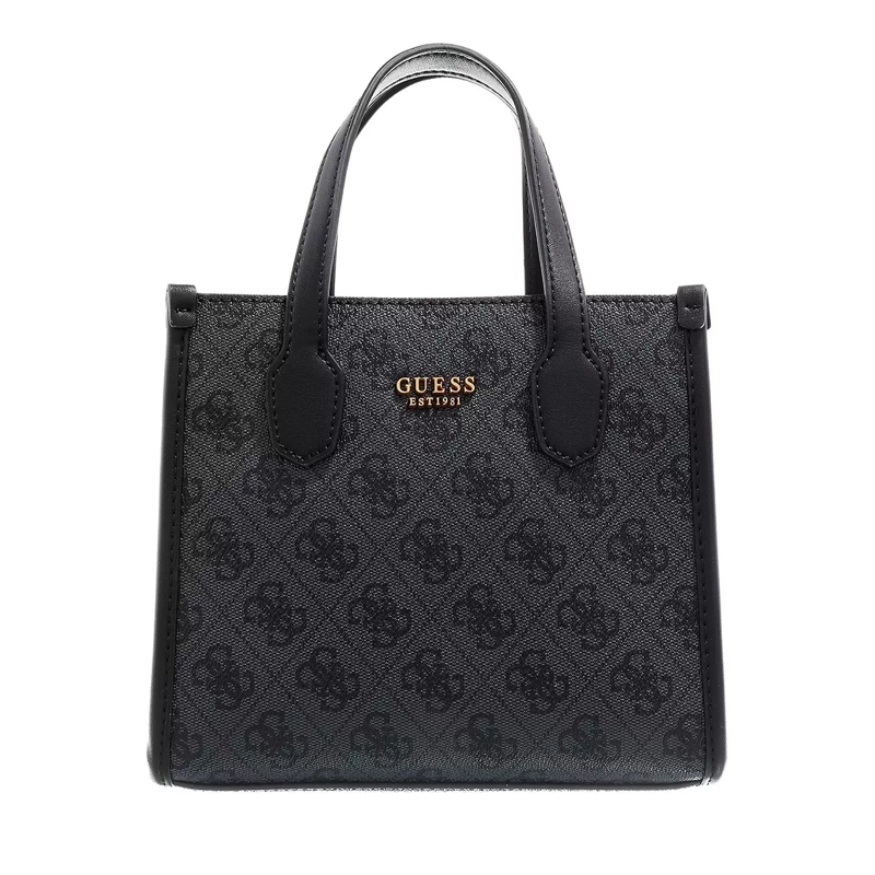 Guess Tote Silvana Mini Tote Coal Logo