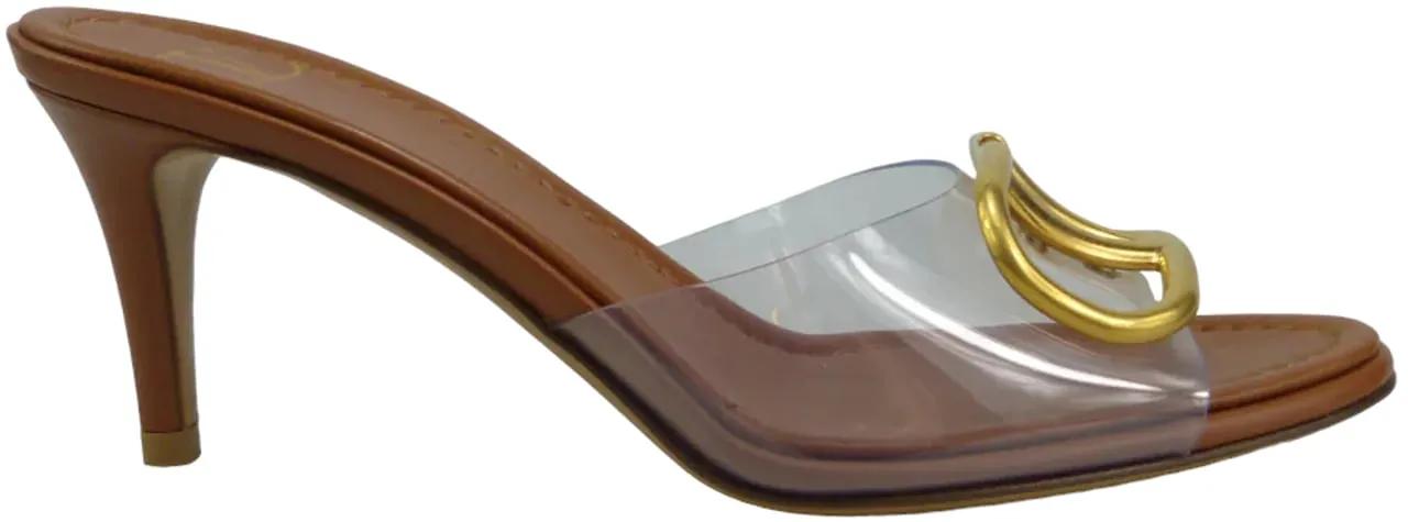 Thumbnail - Valentino Garavani Sandaletten mit Absatz - Sandalo Slide V Logo - Gr. 36 (EU) - in Braun - für Damen