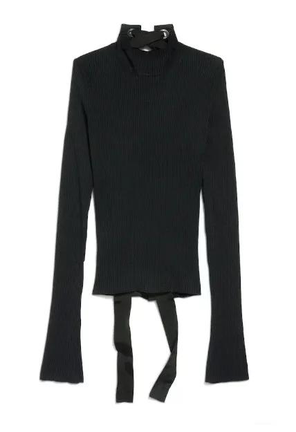 Thumbnail - Balenciaga - Fitted Black Sweater With Ribbed Texture - Größe S - schwarz