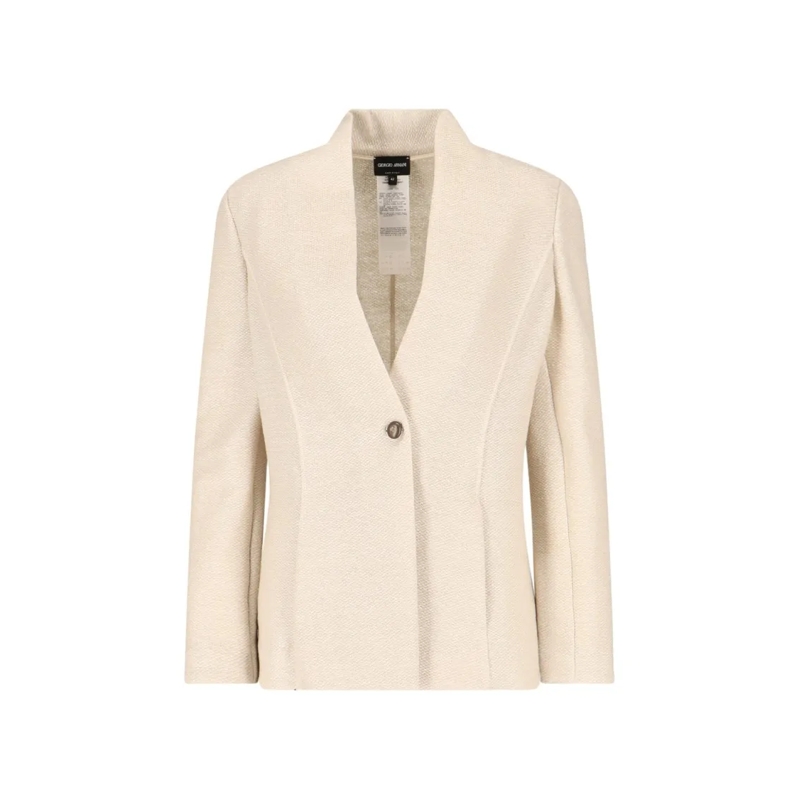Giorgio Armani Blazer Single-Breasted Blazer – Cream Neutrals