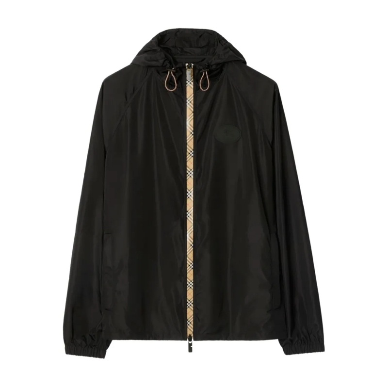Burberry  Minimalistic Black Nylon Jacket With Hood Black