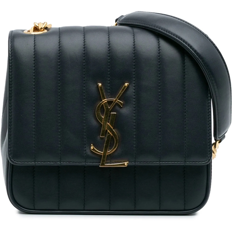 Saint Laurent Sac à bandoulière Medium Lambskin Monogram Vicky Chain Bag blau