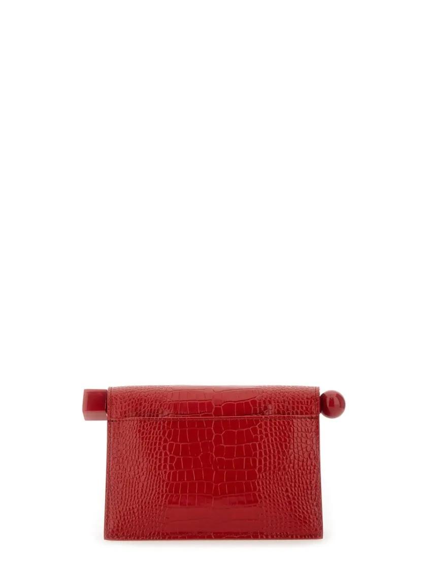 Jacquemus Clutches Mini "Rond Carre" Clutch Bag in rood